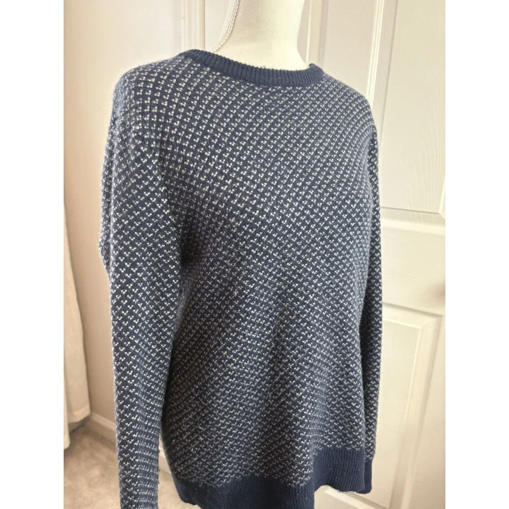 J Crew Rugged Sweater Merino Wool Blend Birdseye Size Medium Mens - 395